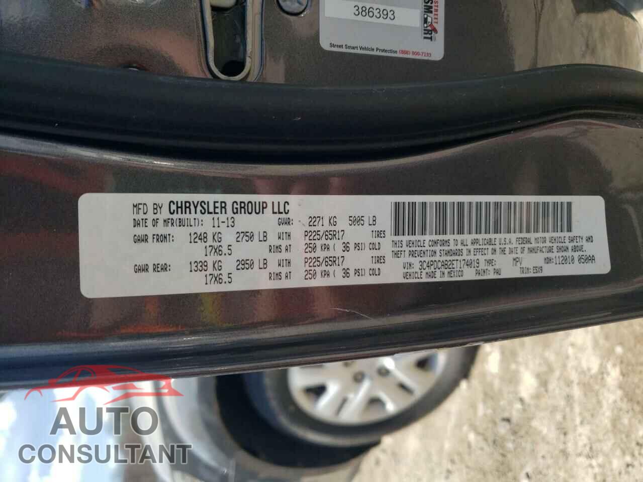 DODGE JOURNEY 2014 - 3C4PDCAB2ET174019