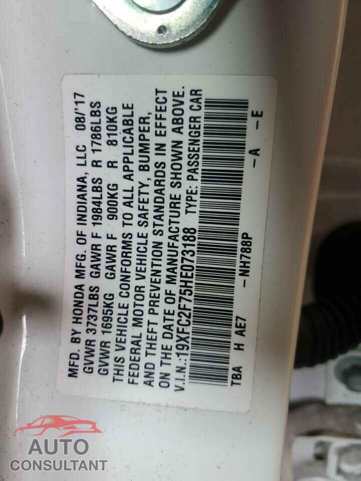HONDA CIVIC 2017 - 19XFC2F75HE073188