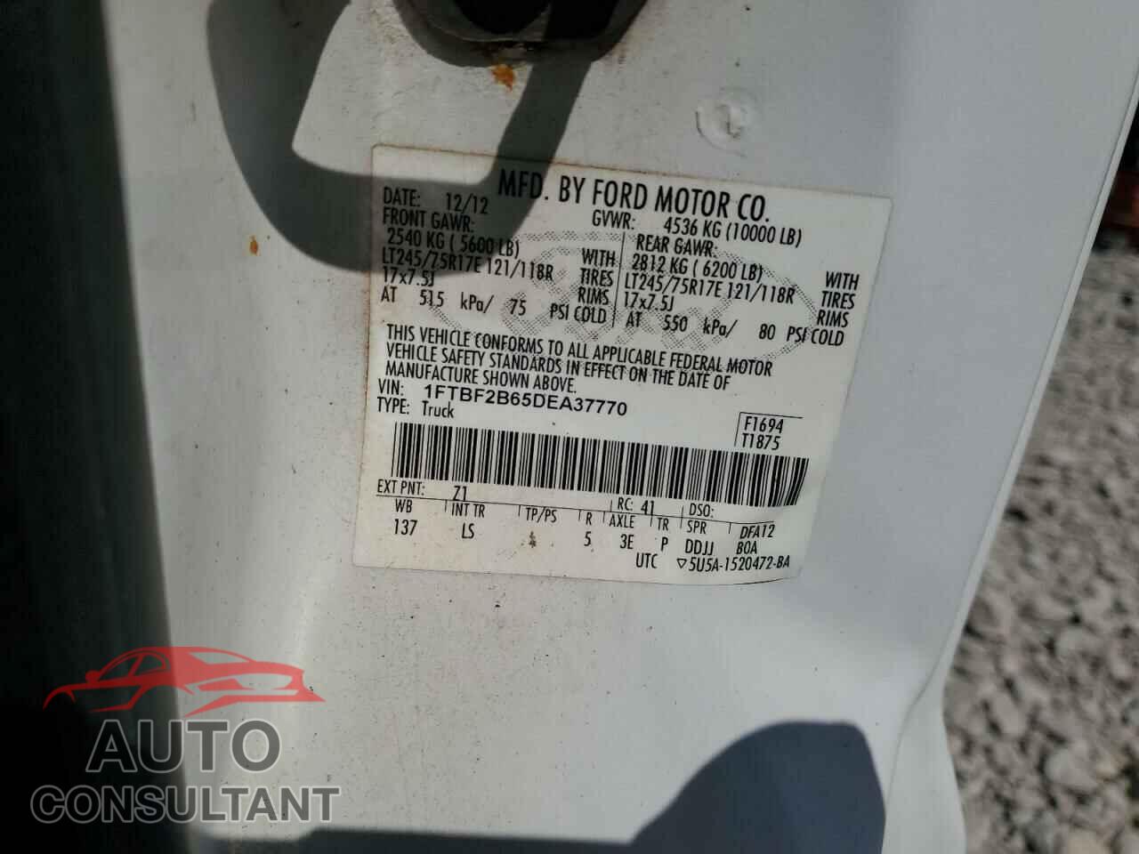 FORD F250 2013 - 1FTBF2B65DEA37770