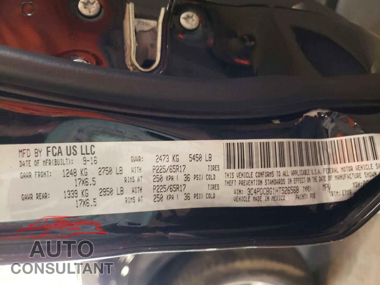 DODGE JOURNEY 2017 - 3C4PDCBG1HT526568