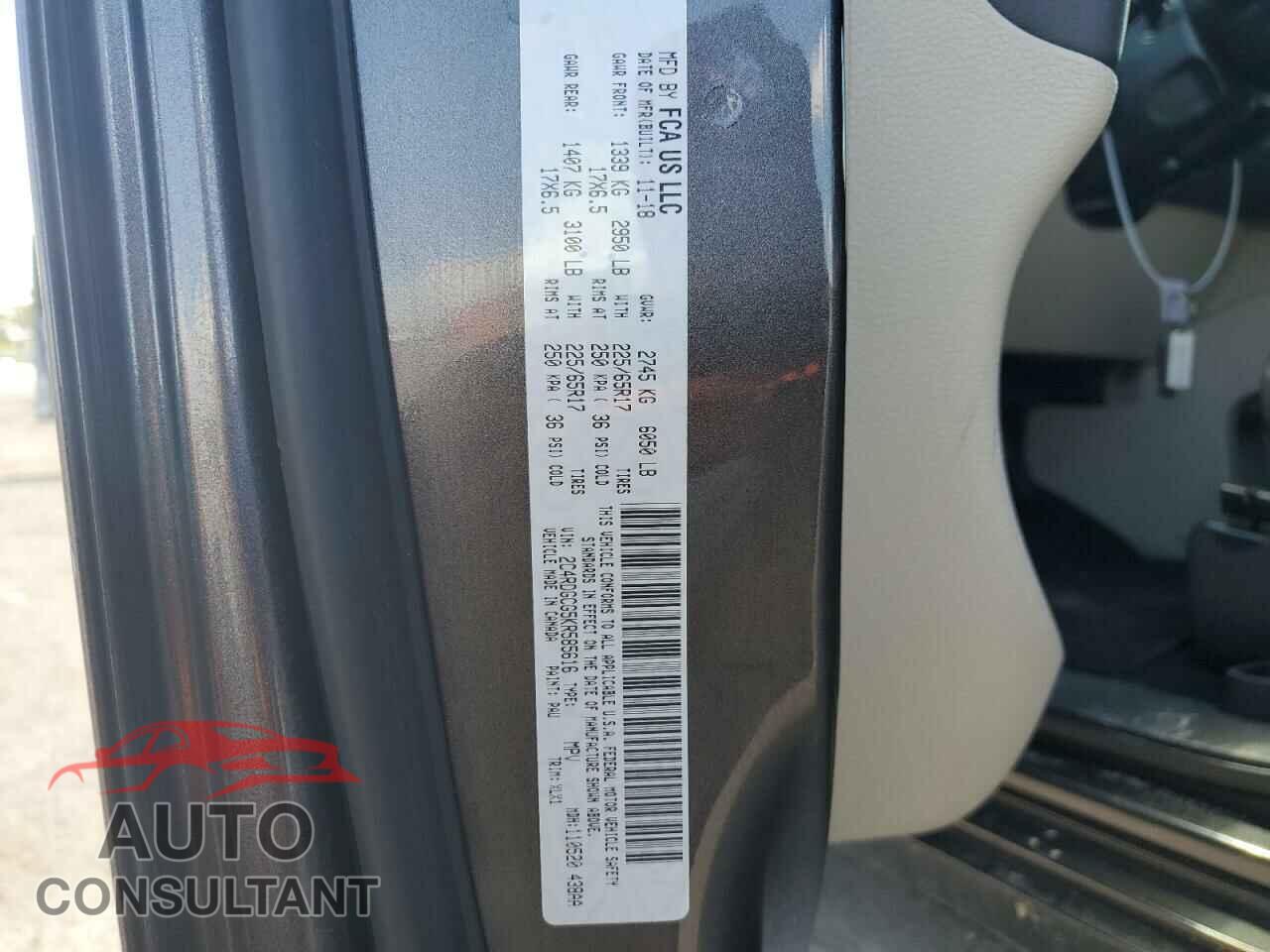 DODGE GRAND CARA 2019 - 2C4RDGCG5KR585616