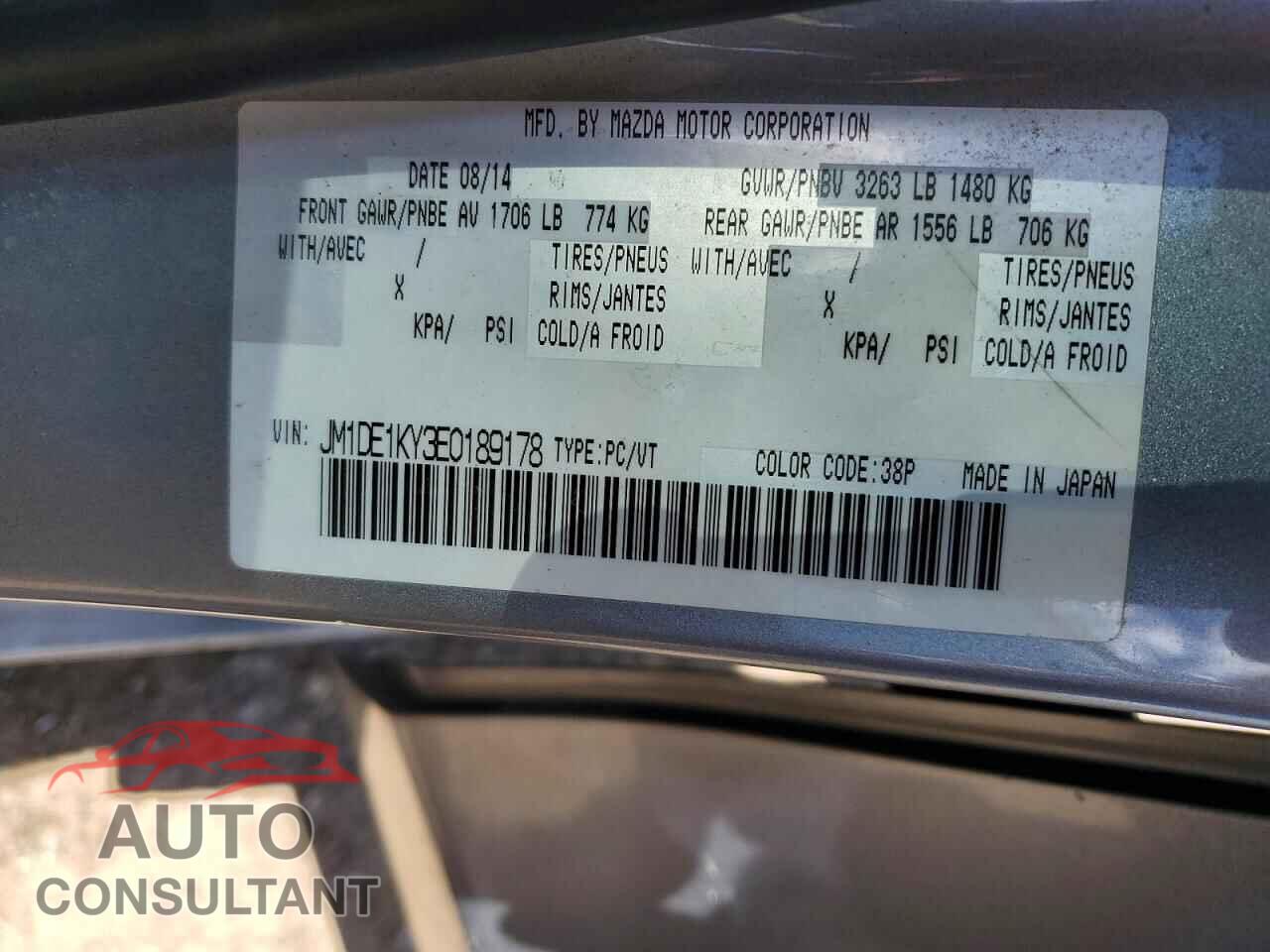 MAZDA 2 2014 - JM1DE1KY3E0189178