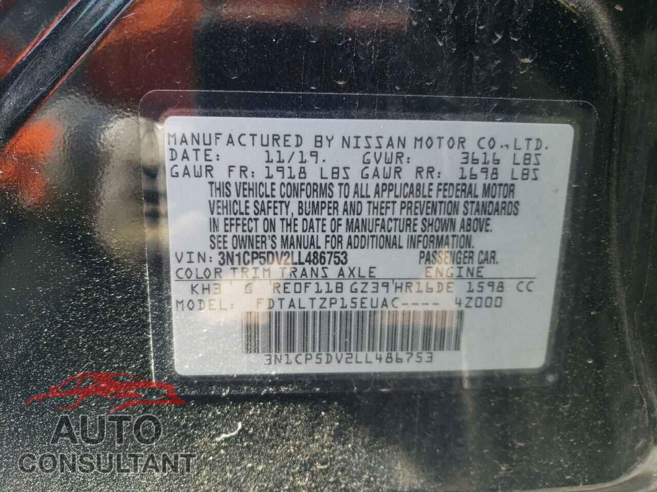 NISSAN KICKS 2020 - 3N1CP5DV2LL486753