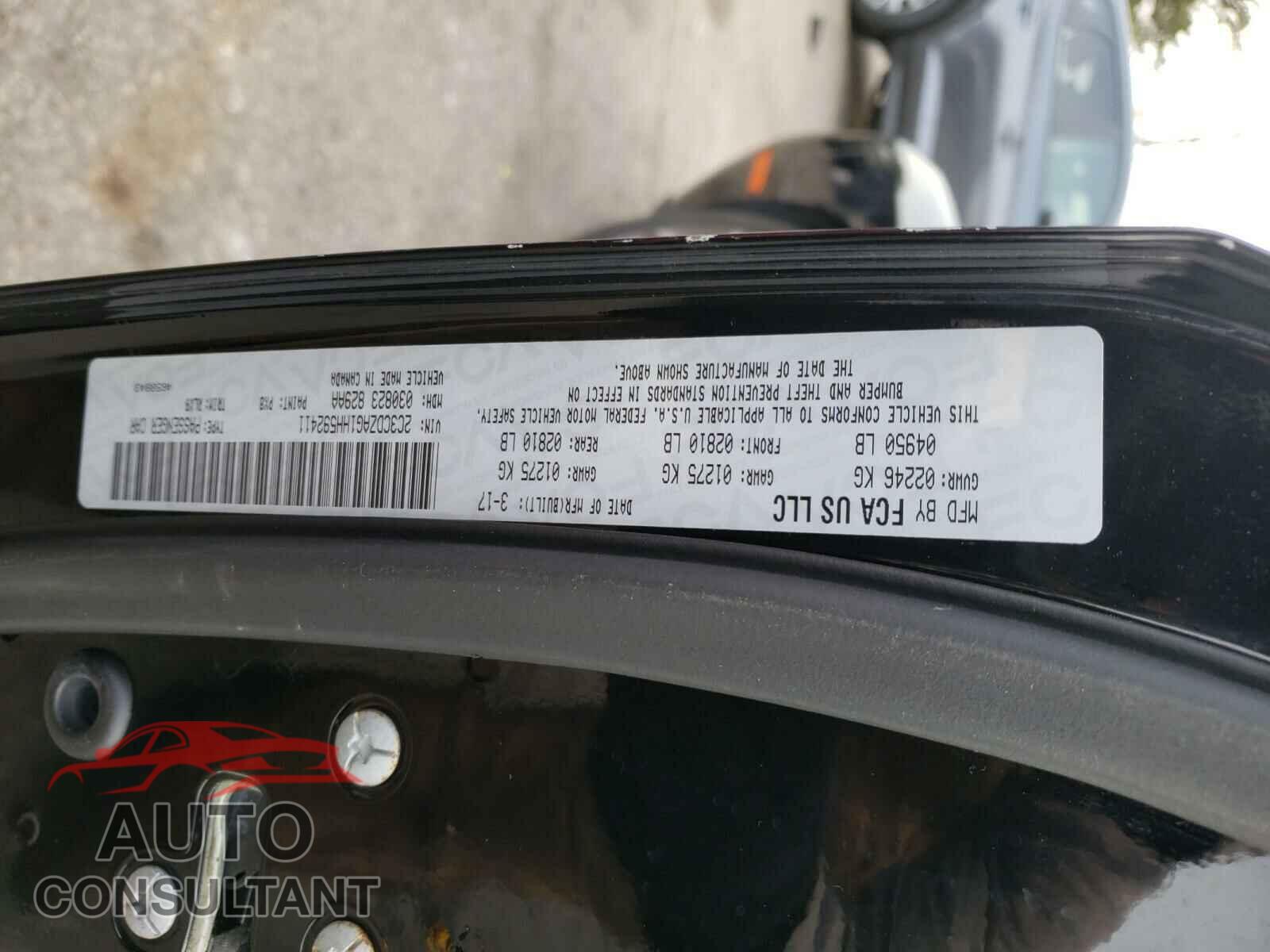 DODGE CHALLENGER 2017 - 2C3CDZAG1HH592411