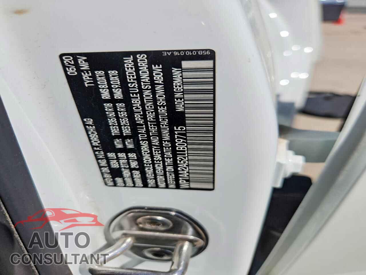 PORSCHE MACAN 2020 - WP1AA2A52LLB09715