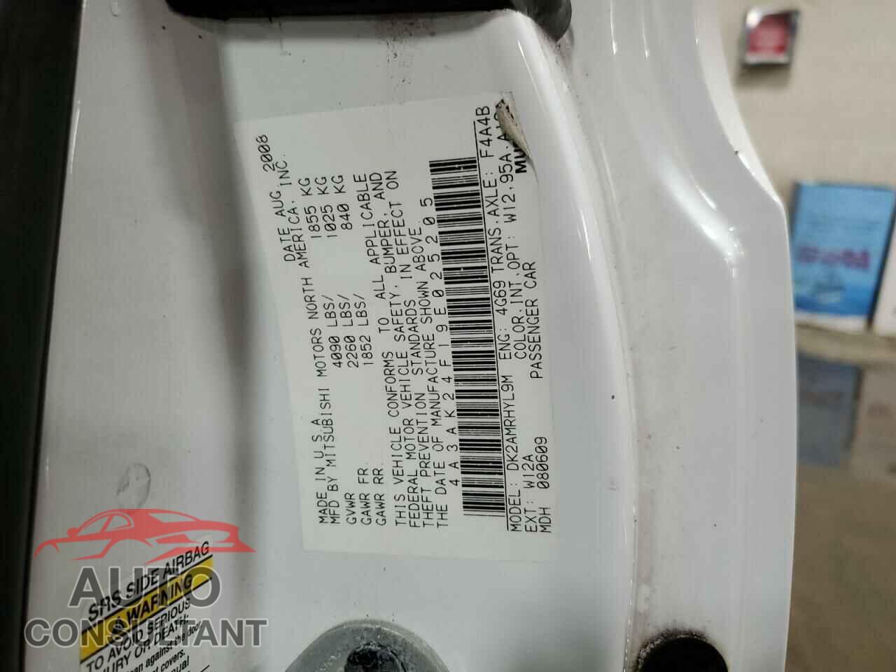 MITSUBISHI ECLIPSE 2009 - 4A3AK24F19E025205