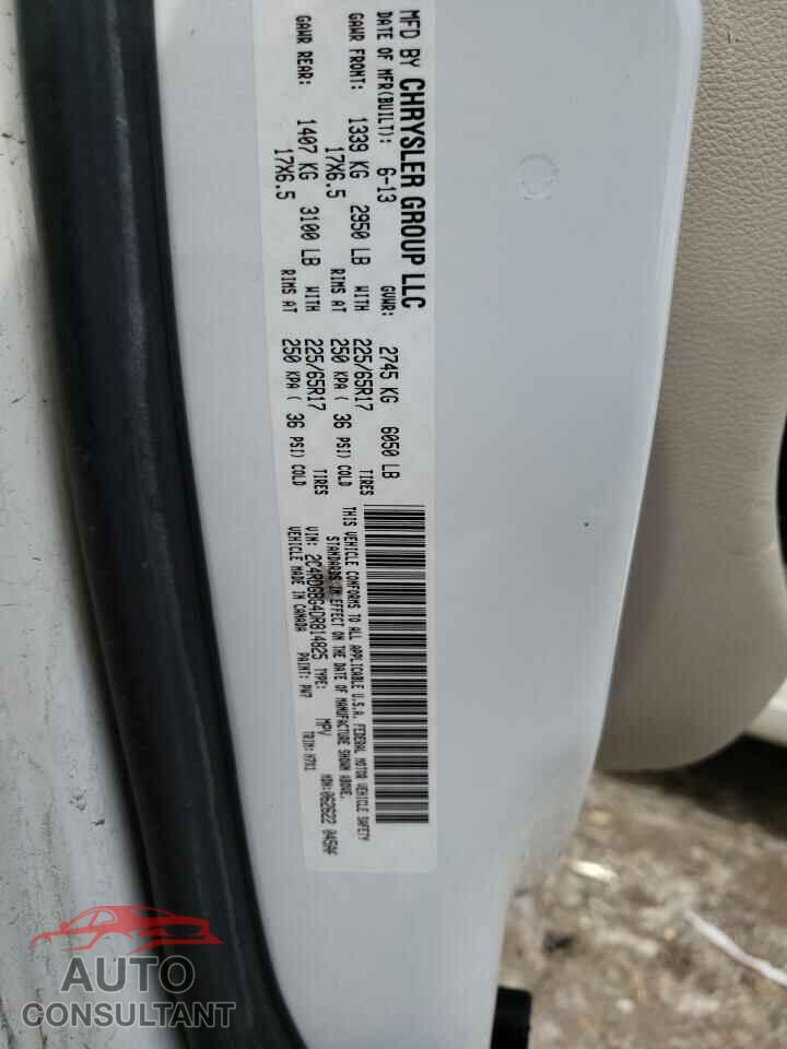 DODGE CARAVAN 2013 - 2C4RDGBG4DR814825