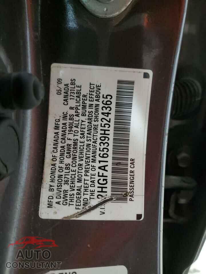 HONDA CIVIC 2009 - 2HGFA16539H524365