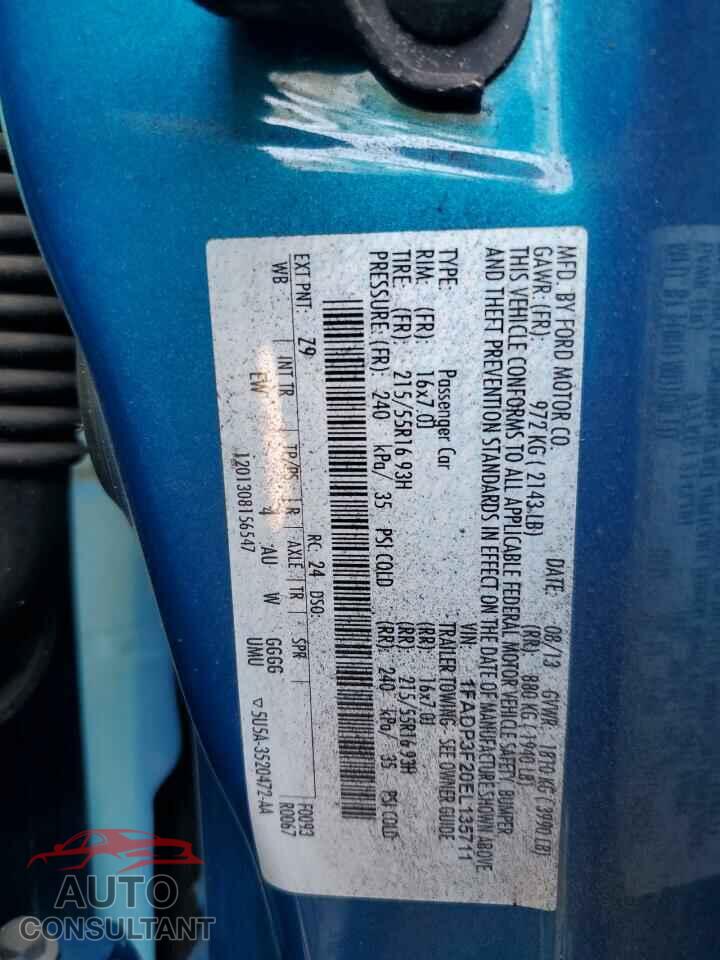 FORD FOCUS 2014 - 1FADP3F20EL135711