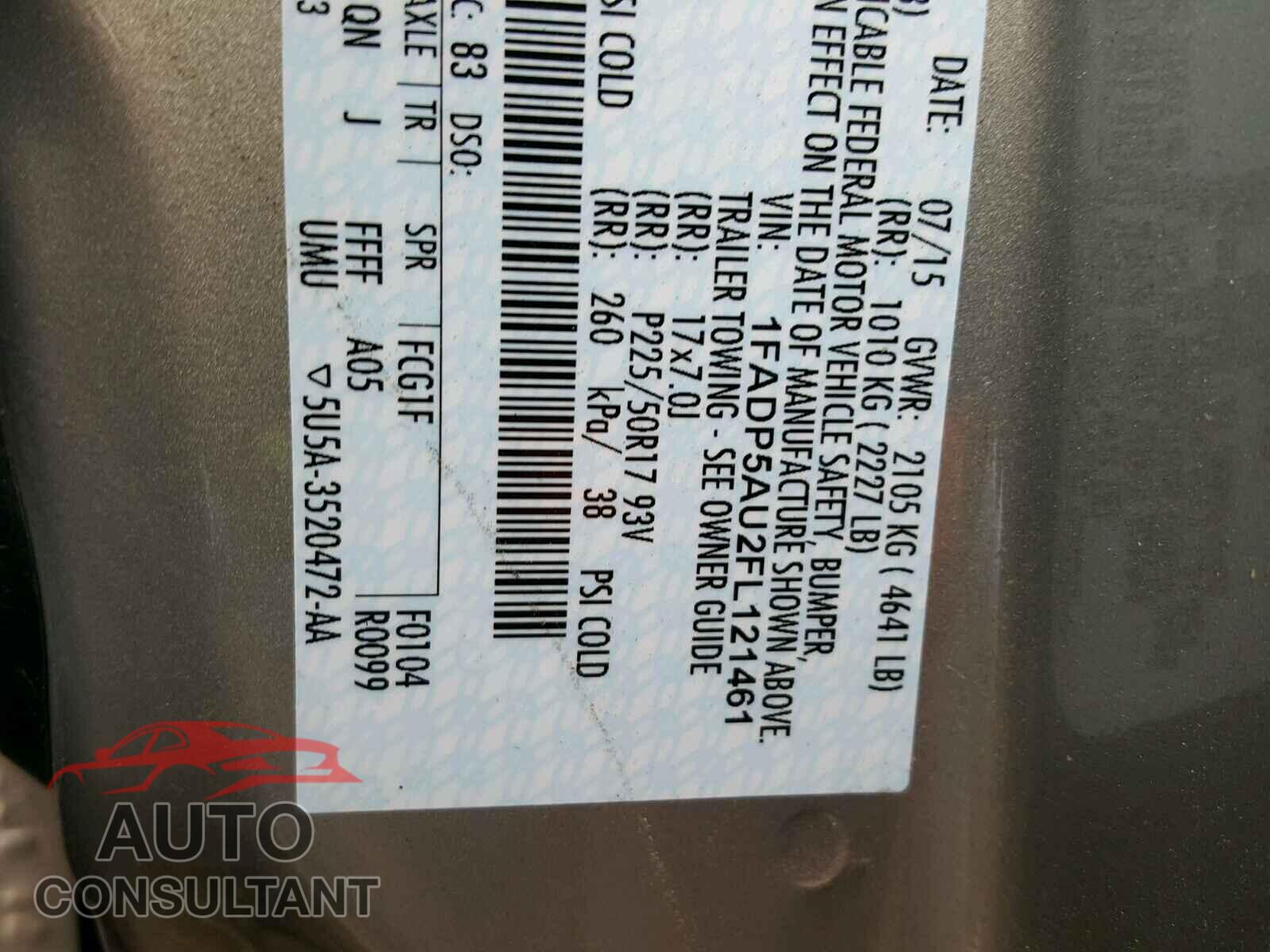 FORD CMAX 2015 - 1FADP5AU2FL121461