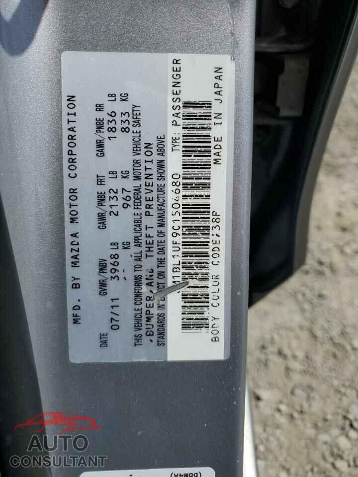 MAZDA 3 2012 - JM1BL1UF9C1504680