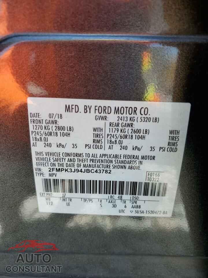 FORD EDGE 2018 - 2FMPK3J94JBC43782