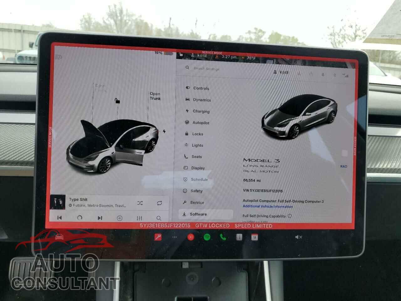 TESLA MODEL 3 2018 - 5YJ3E1EB5JF122015