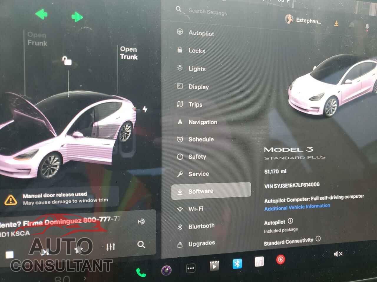 TESLA MODEL 3 2020 - 5YJ3E1EA7LF614006