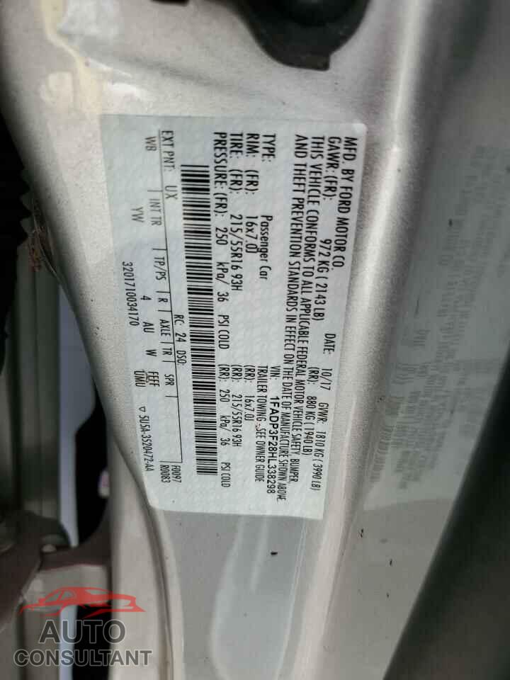 FORD FOCUS 2017 - 1FADP3F28HL338298