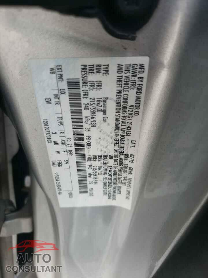FORD FOCUS 2013 - 1FADP3F26DL104266