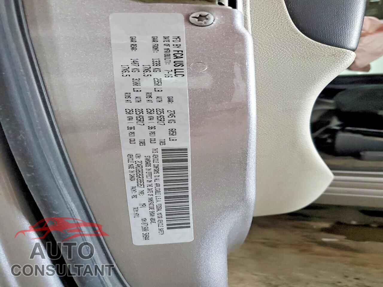 DODGE CARAVAN 2016 - 2C4RDGBG9GR395357