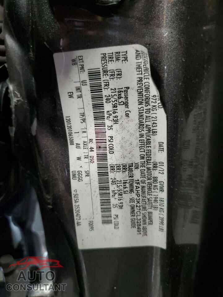 FORD FOCUS 2012 - 1FAHP3K27CL328491