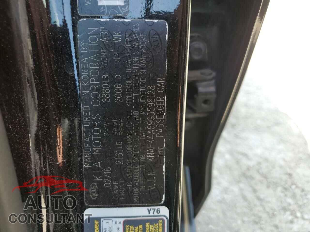 KIA FORTE 2016 - KNAFK4A69G5598128