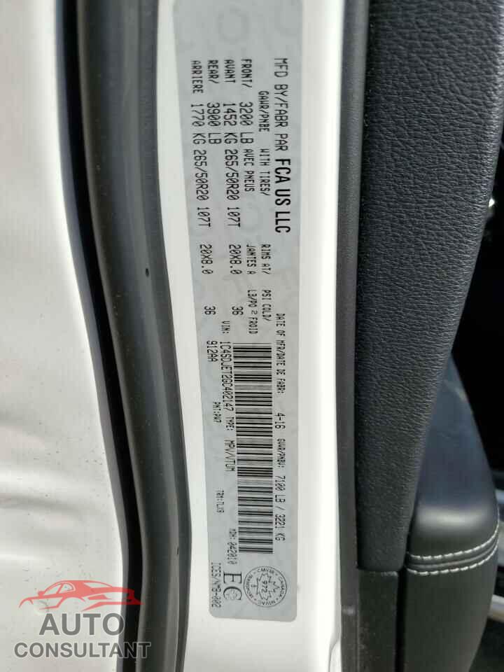 DODGE DURANGO 2016 - 1C4SDJET2GC402147