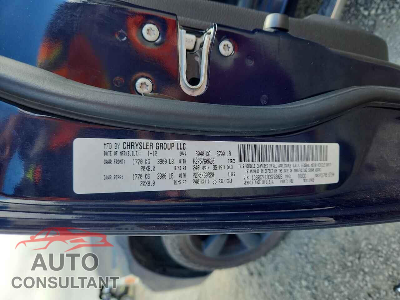 DODGE RAM 1500 2012 - 1C6RD7FT3CS202028