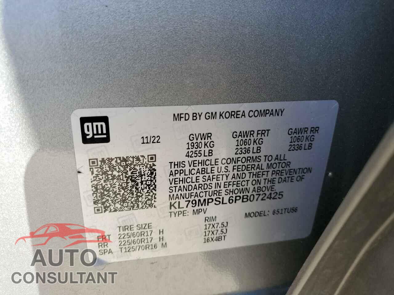 CHEVROLET TRAILBLZR 2023 - KL79MPSL6PB072425