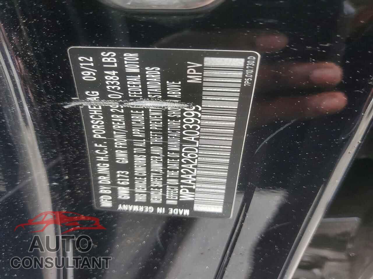 PORSCHE CAYENNE 2013 - WP1AA2A26DLA03999