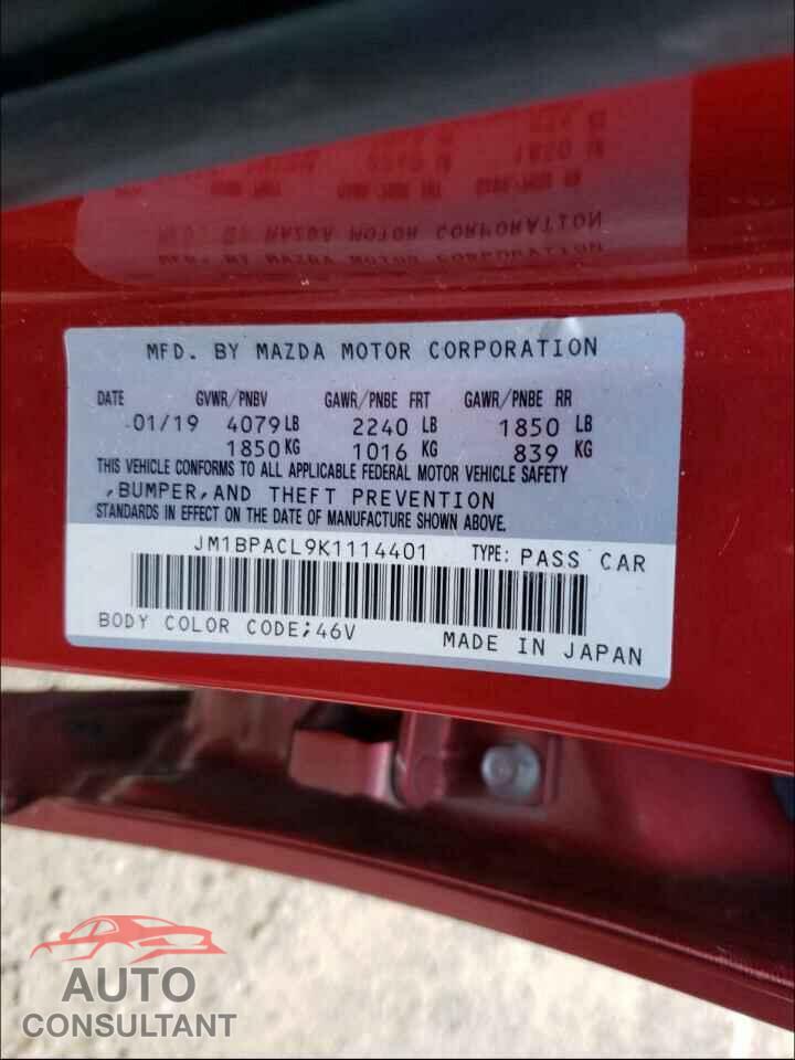 MAZDA 3 2019 - JM1BPACL9K1114401