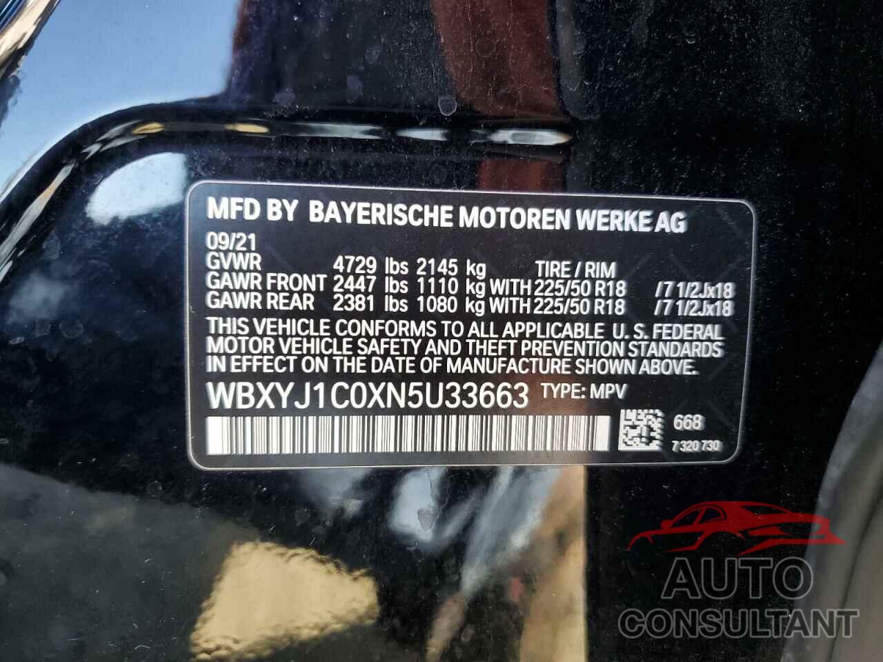 BMW X2 2022 - WBXYJ1C0XN5U33663