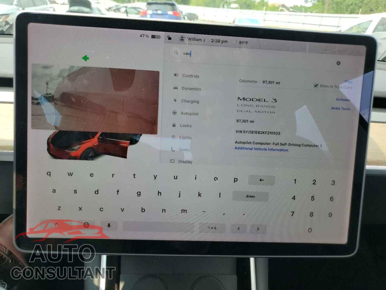TESLA MODEL 3 2019 - 5YJ3E1EB2KF210523