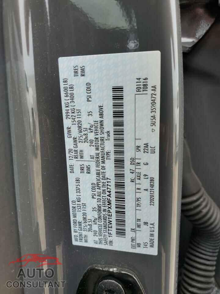 FORD F-150 2021 - 1FTEW1EPXMFA47717