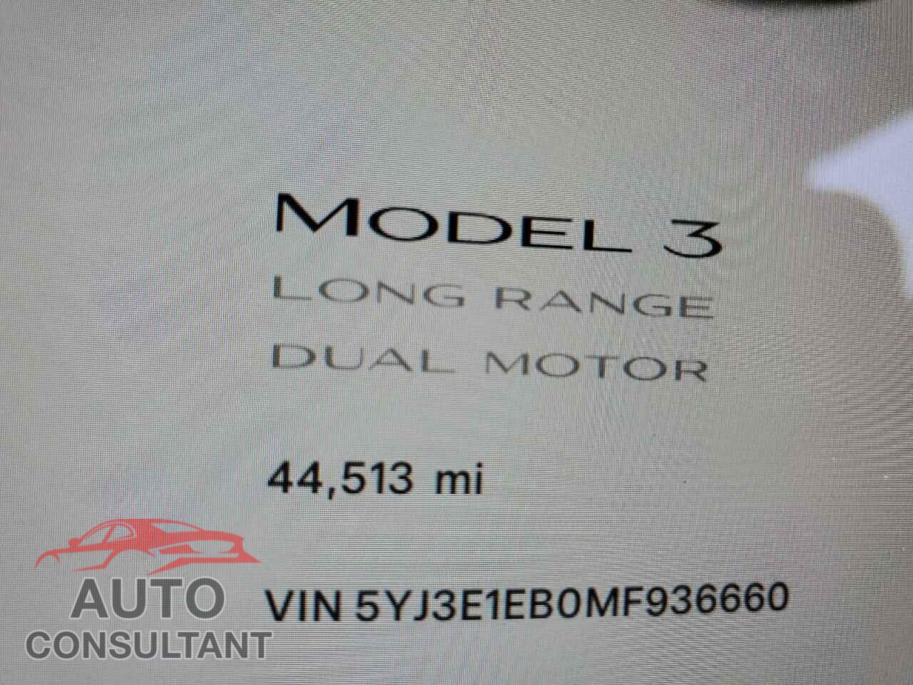 TESLA MODEL 3 2021 - 5YJ3E1EB0MF936660