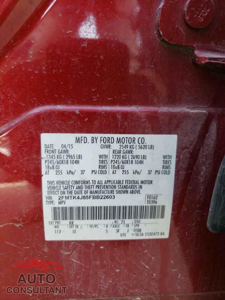 FORD EDGE 2015 - 2FMTK4J85FBB22603