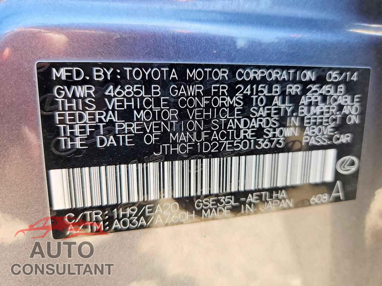 LEXUS IS 2014 - JTHCF1D27E5013673