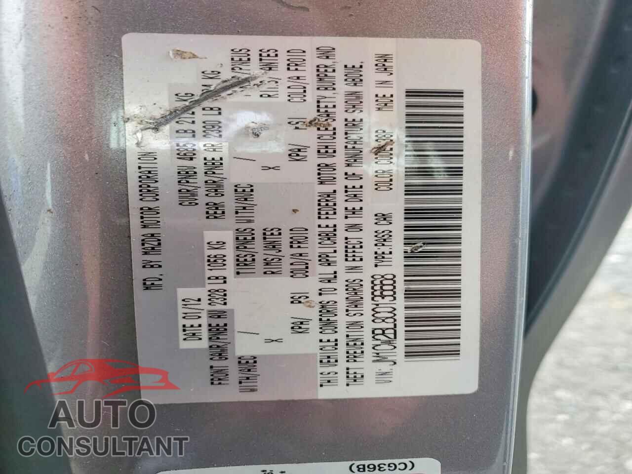 MAZDA 5 2012 - JM1CW2BL8C0136668