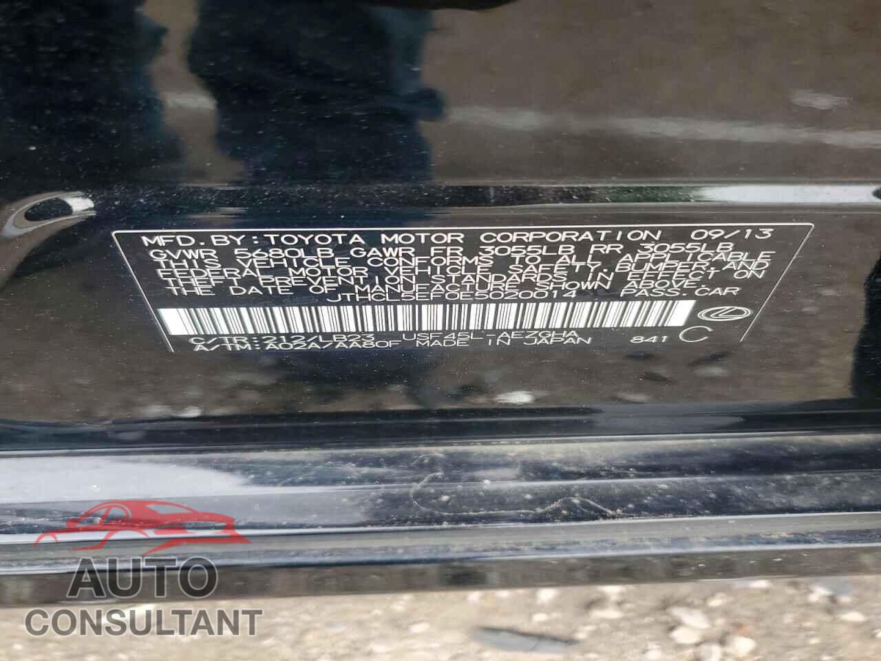 LEXUS LS460 2014 - JTHCL5EF0E5020014
