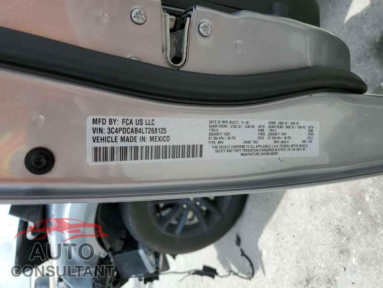 DODGE JOURNEY 2020 - 3C4PDCAB4LT268125
