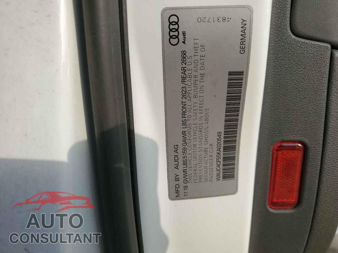 AUDI S5/RS5 2019 - WAUC4CF55KA020549