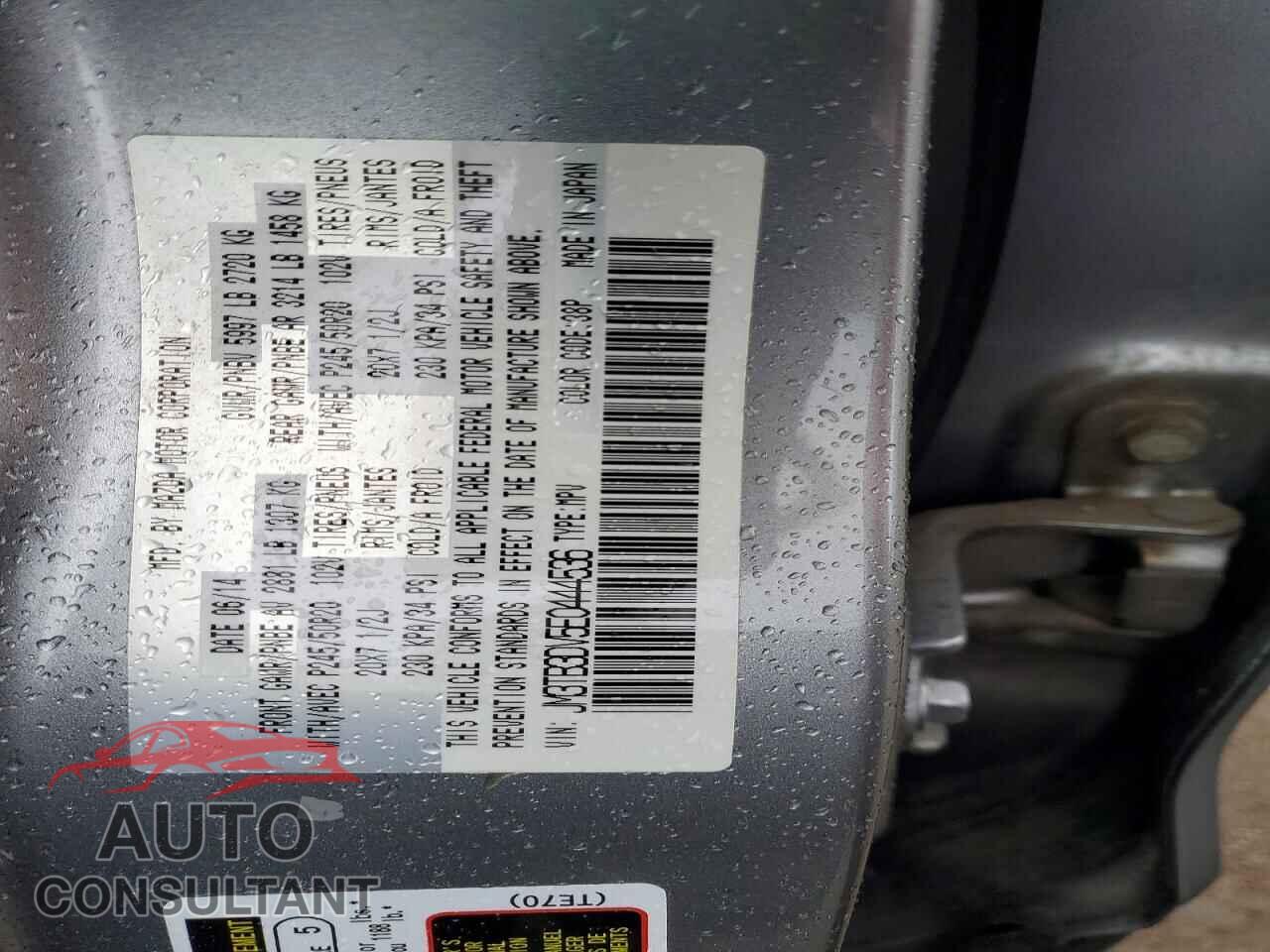 MAZDA CX-9 2014 - JM3TB3DV5E0444536
