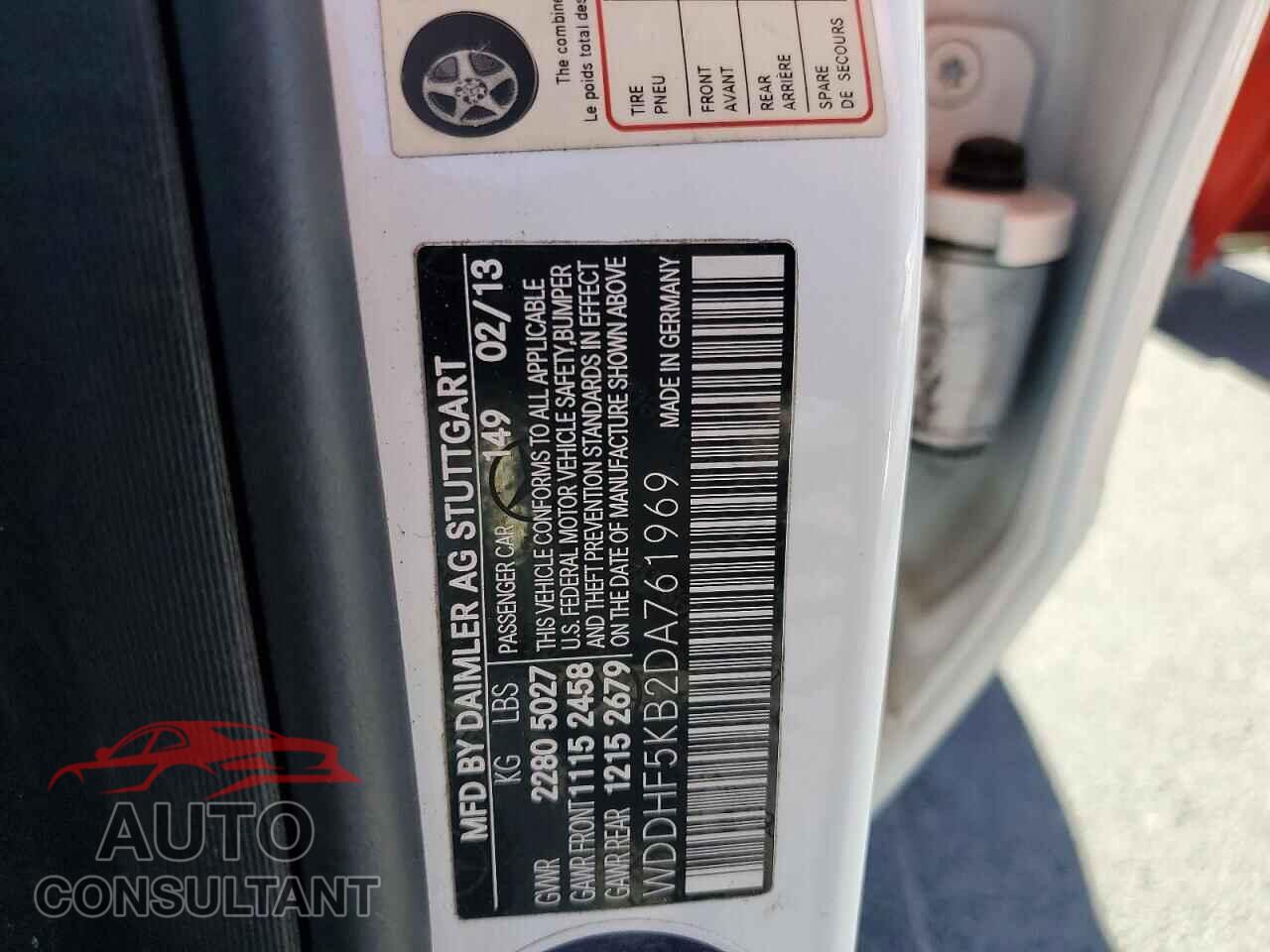 MERCEDES-BENZ E-CLASS 2013 - WDDHF5KB2DA761969