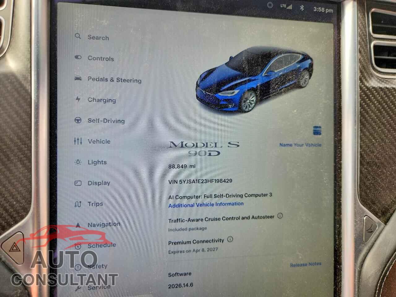 TESLA MODEL S 2017 - 5YJSA1E23HF198429