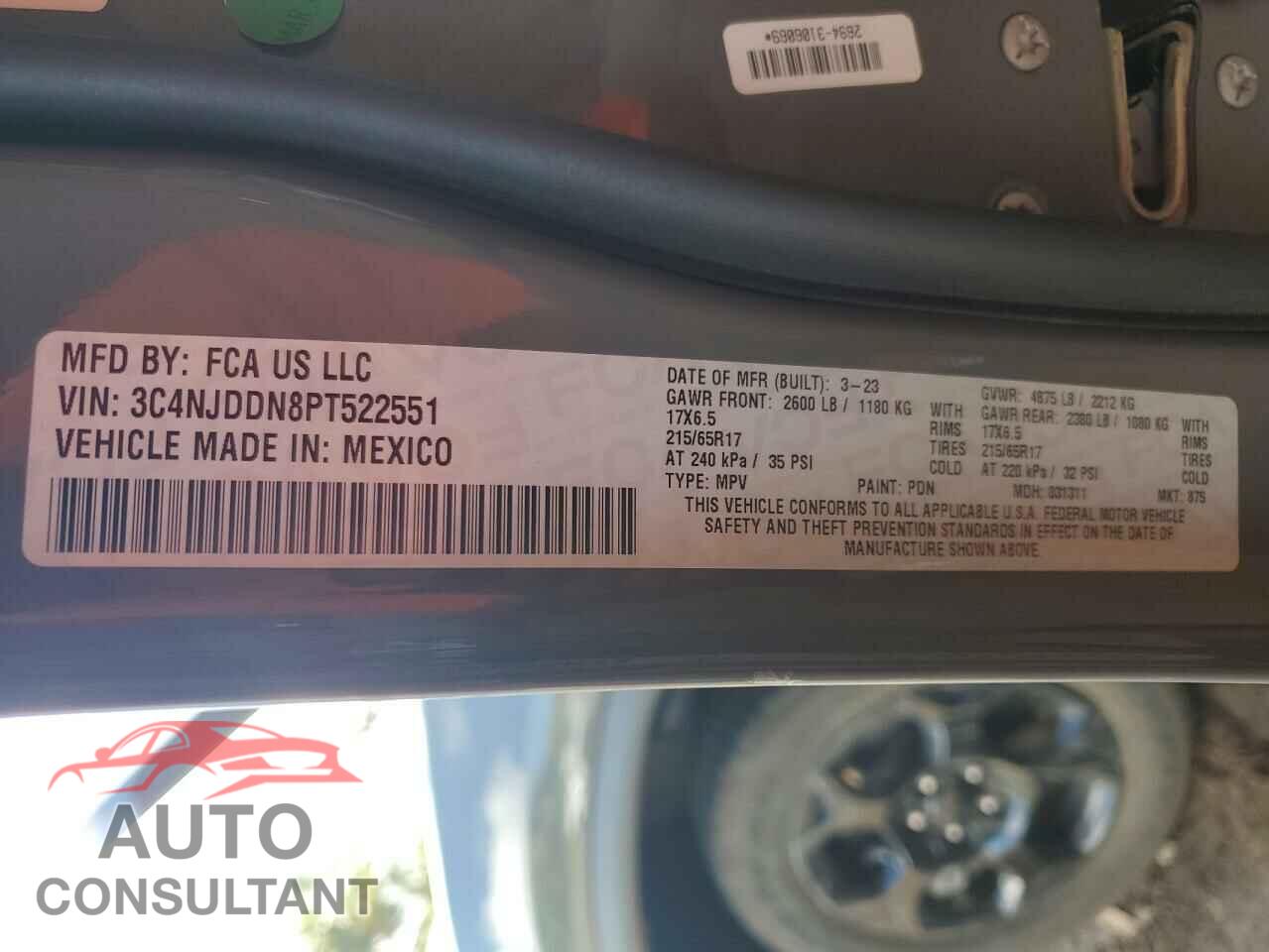 JEEP COMPASS 2023 - 3C4NJDDN8PT522551