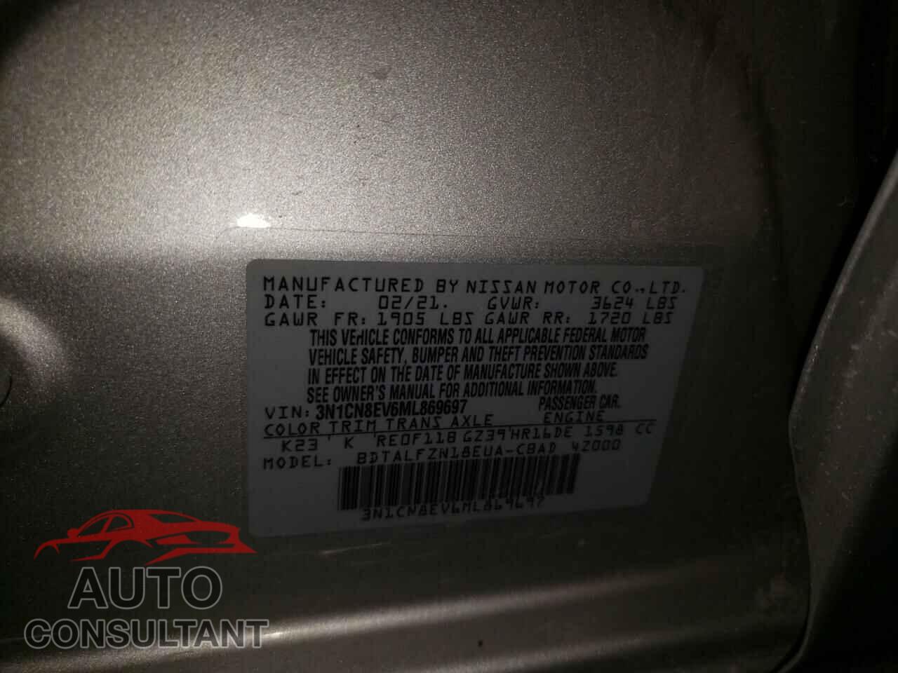 NISSAN VERSA 2021 - 3N1CN8EV6ML869697