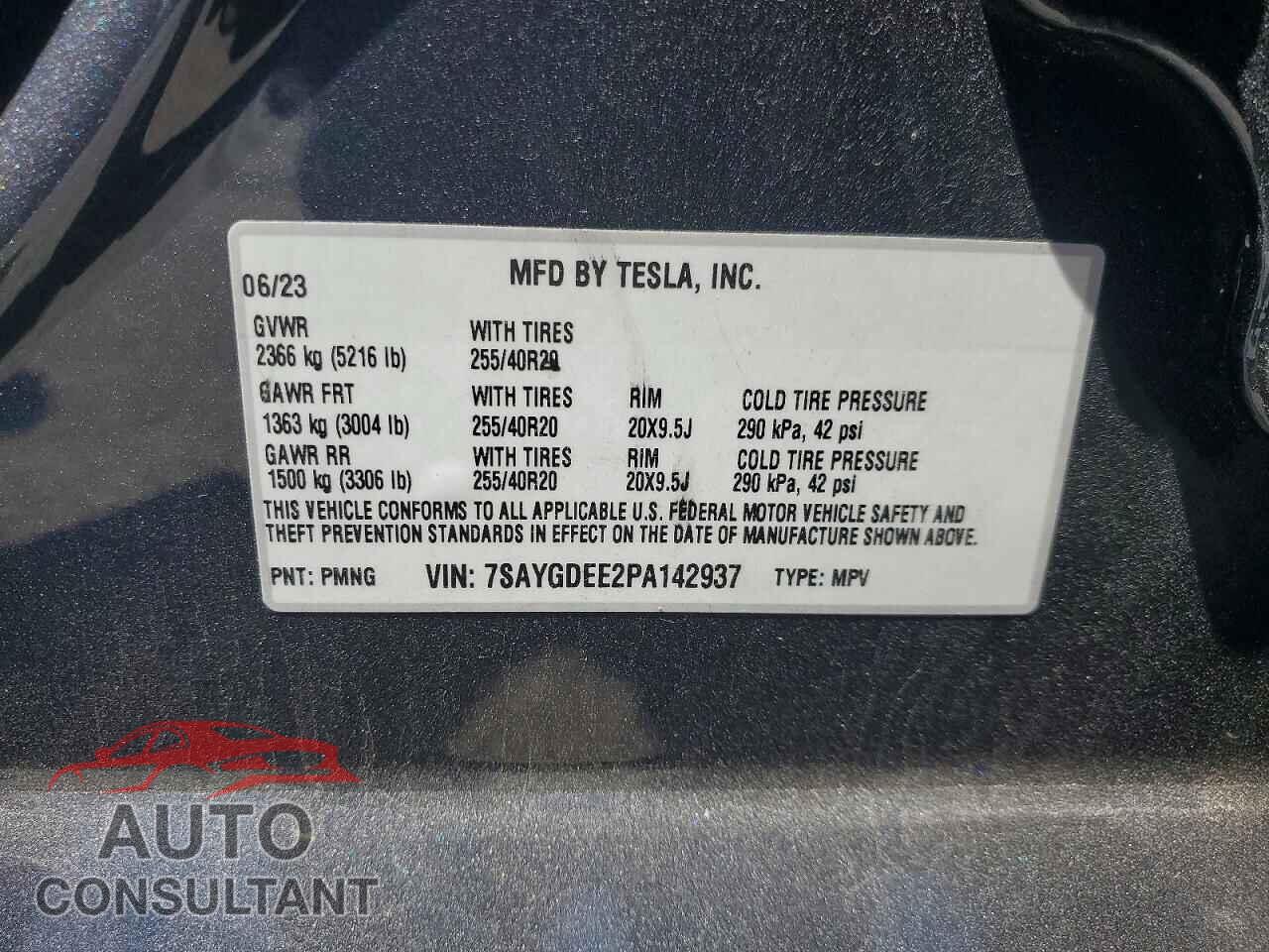 TESLA MODEL Y 2023 - 7SAYGDEE2PA142937