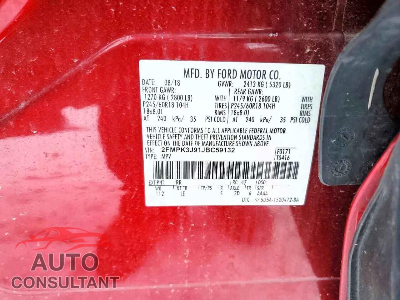 FORD EDGE 2018 - 2FMPK3J91JBC59132