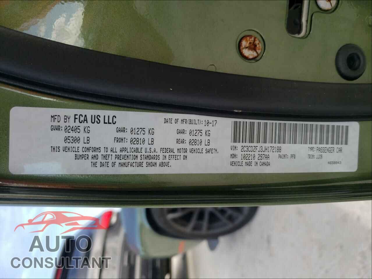 DODGE CHALLENGER 2018 - 2C3CDZFJ3JH172188