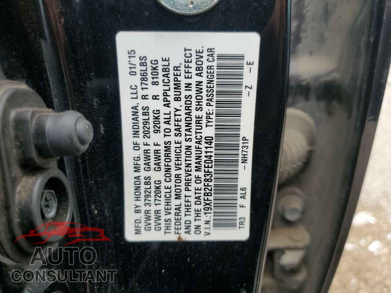 HONDA CIVIC 2015 - 19XFB2F83FE041140