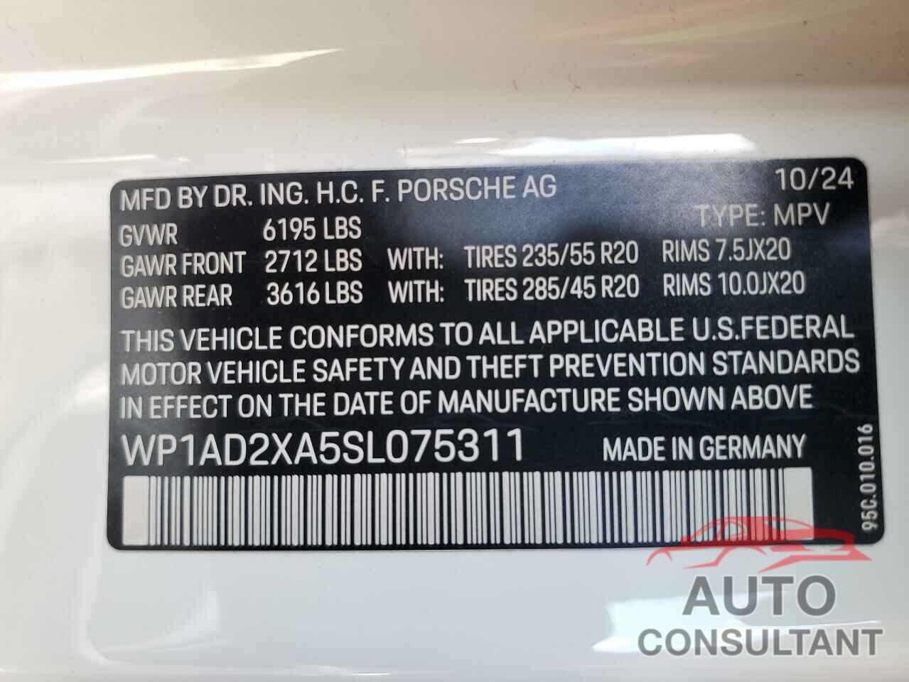PORSCHE MACAN 2025 - WP1AD2XA5SL075311