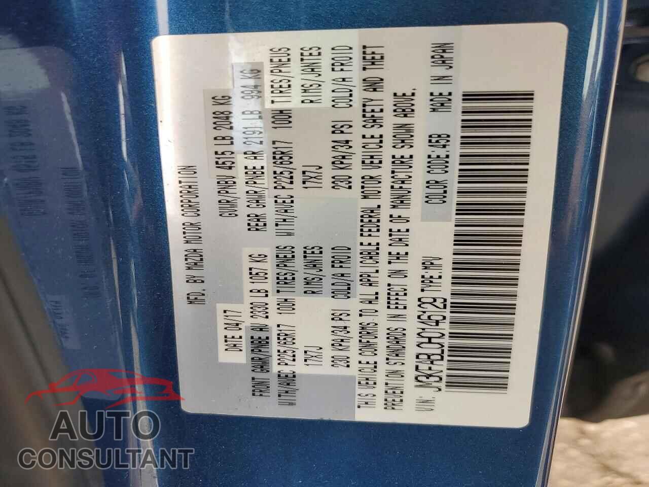 MAZDA CX-5 2017 - JM3KFABL0H0146129