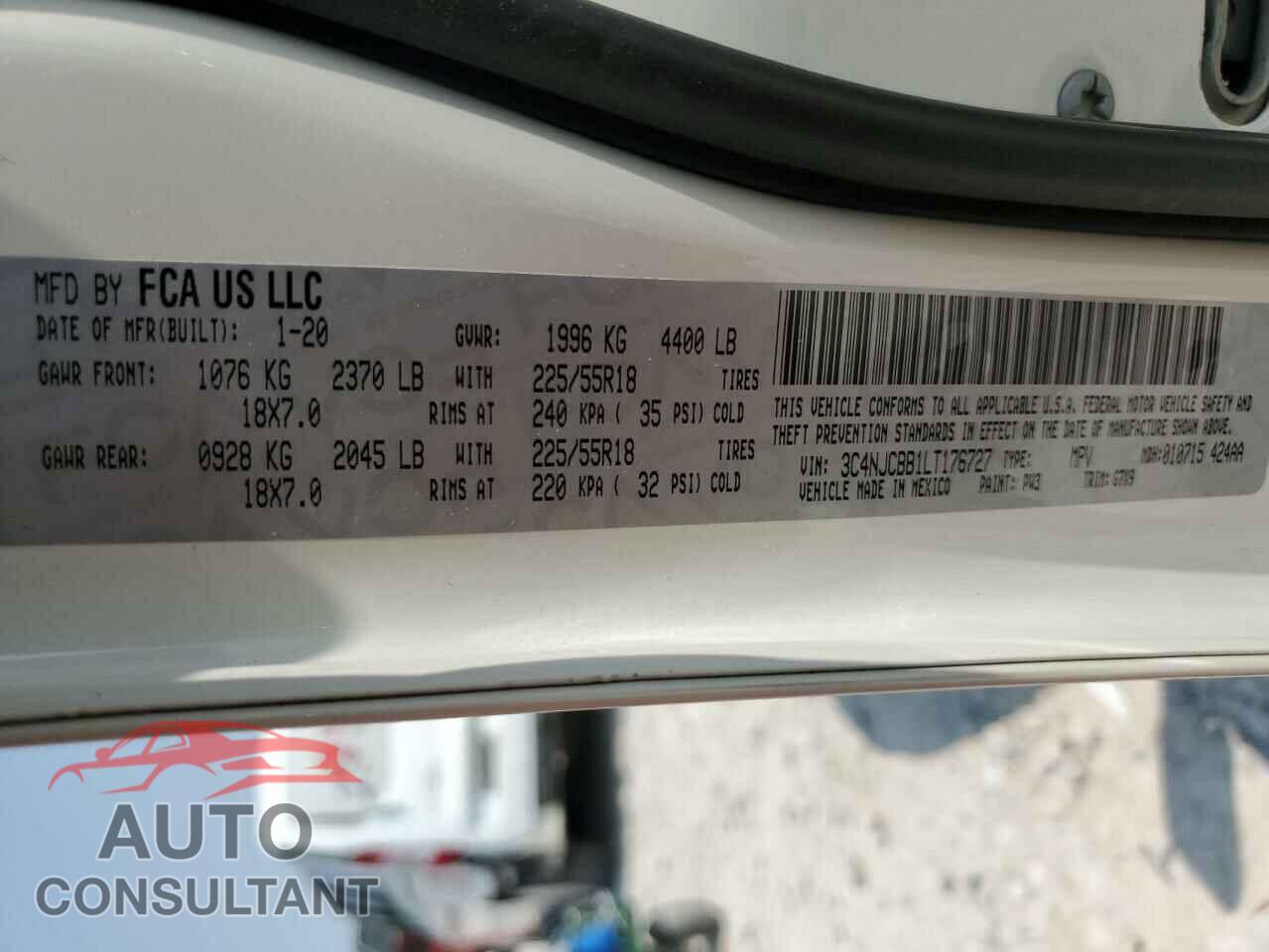 JEEP COMPASS 2020 - 3C4NJCBB1LT176727